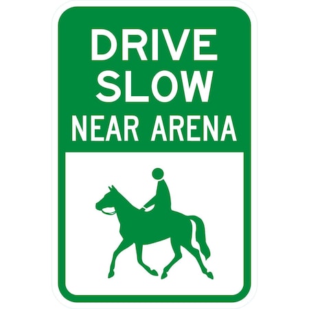 Lyle Drive Slow, Near Arena, 12x18, Diamond Grade, White G-2986-DG_12x18