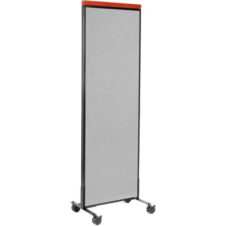 Global Industrial Interion Mobile Deluxe Office Partition Panel, 24-1/4"W x 76-1/2"H, Gray 694966MGY