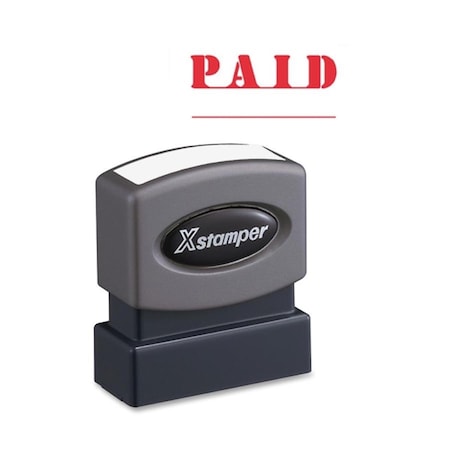 Shachihata Paid Ink Stamp .5 in. x 1.63 in. Red Ink XST1221