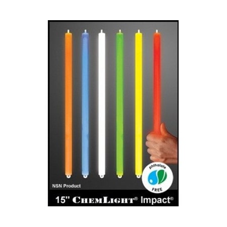 Chemlight By Cyalume Technologies Impact Lightstick, Red, 12 hr, 15 in L, PK20 9-87120PF