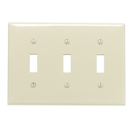 Leviton 3-Gang Thermoplastic Nylon Toggle Switch Wall Plate Ivory 001-80711-00I