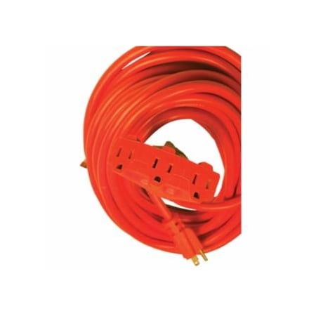 Southwire 14/3 25' POWER BLOCK W/3 OUTLETS ORANGE 860-825