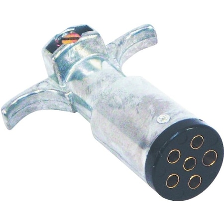 Us Hardware Trailer Connector with Grip, 6-Pole, Male Contact, Zinc RV-494C