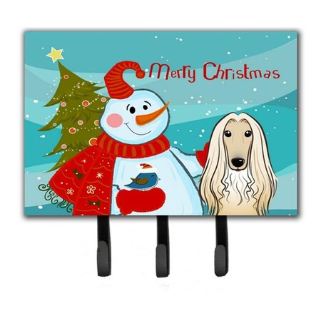 Carolines Treasures Snowman With Afghan Hound Leash and Key Holder BB1864TH68