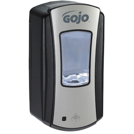 Gojo LTX-12 Touch-Free Dispenser, 1,200 mL, 5.75 x 3.33 x 10.5, Brushed Chrome/Black 1919-04