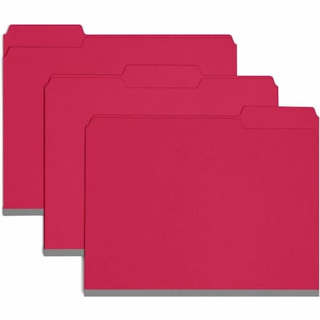 Smead Pressboard Folder, 1/3 Cut, Red, PK25 21538