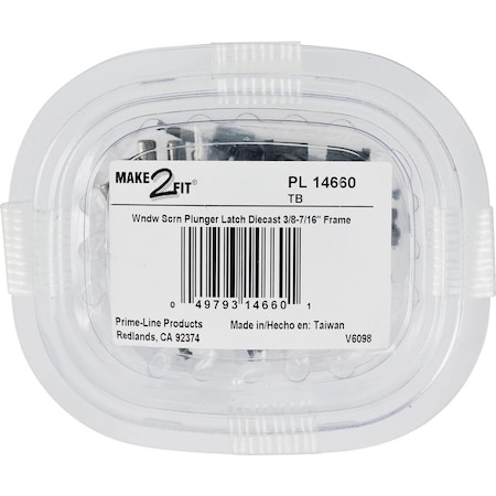 Prime-Line Silver Die-Cast Window Screen Repair Plunger Latch, 25PK PL14660