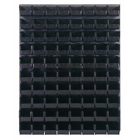 Quantum Storage Systems 48X61 GRAY LOUVERED PANEL WITH BINS BLACK QLP-4861-230-80BK
