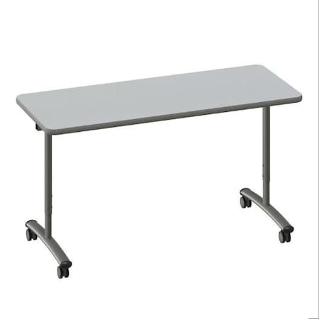 Correll Rectangle Premium Sit To Stand HPL Flip Top Table, 60 in W, 28 in to 38 in H, Particleboard Top FTS2460-15-14-13