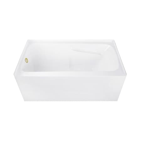 Kingston Brass 54" Acrylic Rectangular 3-Wall Alcove Tub Combo w/ Armrests in Glossy White/Brushed Brass CVTAP543023L7