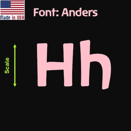 Aacc Self-Adhesive Vinyl Letter: h, Scale: 5 in. Color: Pink Font: Anders by, 24PK AACC-Anders-lh-Pink-I5x24