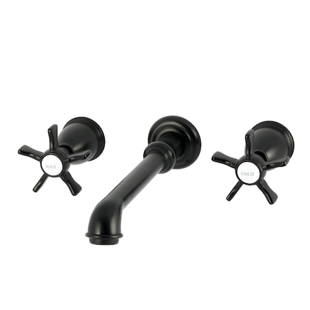 Kingston Brass Double-Handle Wall Mount Bathroom Faucet, Matte Black KS7120NX