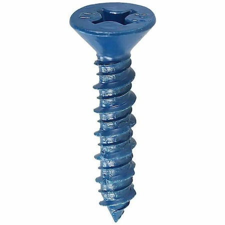 Dottie Concrete Screw, 1/4" Dia., Flat, 2-1/4 in L, Carbon Steel Blue Xylan, 100 PK 14P214