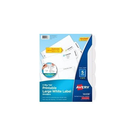 Avery DIVIDERS, EZPEEL, LRG, 5TB, 4PK 14438