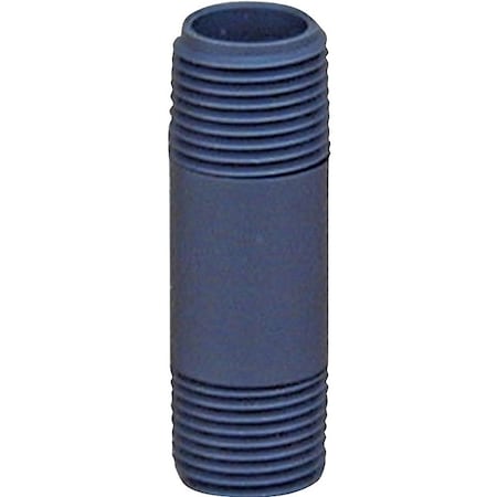 Genova Products Lasco 205020Bc Pipe Nipple, 1/2 In, Npt, Pvc, Gray, Sch 80 Schedule, 2 In L 403-020