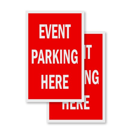 Signmission Event Parking Here, Vinyl Decals Only 24 Inch x 36 Inch, Vinyl Decal, 2PK DSB-2436-2PACK-Event Parking Here