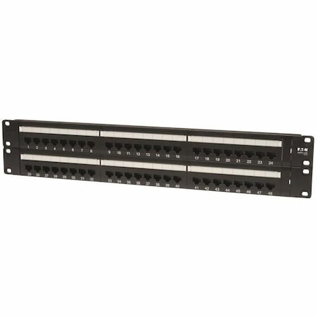 Eaton Tripp Lite by Eaton 48-Port Cat5e Cat5 Rackmount Patch Panel 568B 110 Punch 2URM TAA - 48 x RJ-45 N052-048