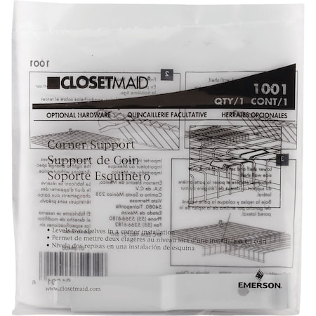 Closetmaid Shelving Corner Bracket 100100