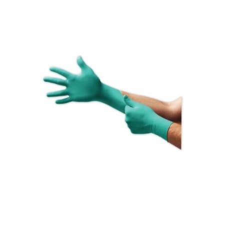 Touchntuff 92-500 Disposable Nitrile Gloves, Rolled Cuff, Size 8.5 to 9, Green 012-92-500-8.5-9