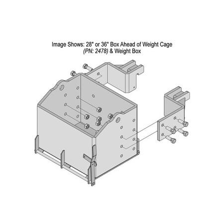 K&M Mfg 28-In./36-In. Box Ahead of Weight Cage (BAWC) Kit John Deere Tractors Heavy-Duty Green 2478