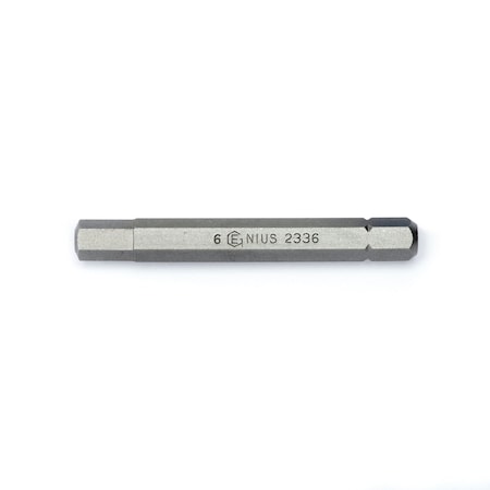 Genius Tools 1/4in Hex Shank, 6mm Hex Screwdriver Bit 56mmL 2336