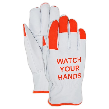 Magid Hi-Viz Watch Your Hands Goatskin Leather Driver Glove, Size S B940EHVS