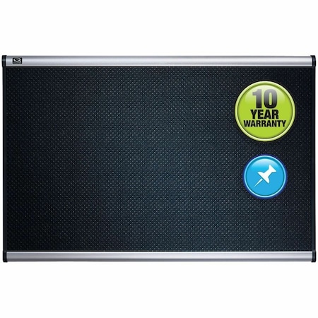 Quartet Mfg. Quartet, PRESTIGE EURO-STYLE EMBOSSED FOAM BULLETIN BOARD, 48 X 34 7/16, BLACK/ALUM FRAME B364T