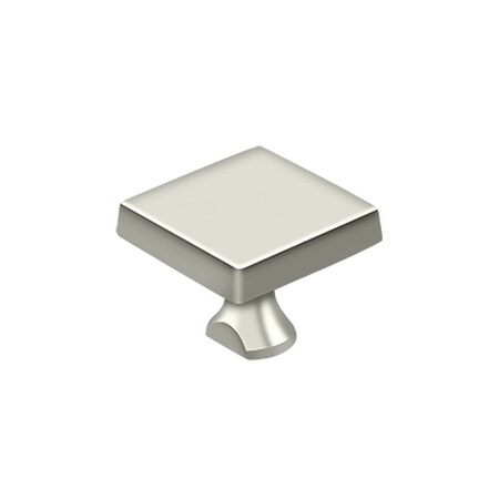 Deltana Solid Brass Square Knob For Heavy Duty Bolt; Bright Nickel Finish KBSU14