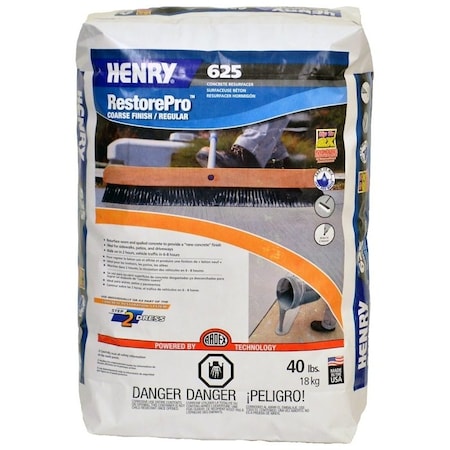 Henry HENRY 16362 Concrete Resurfacer, Solid, Gray, 40 lb Bag 16362