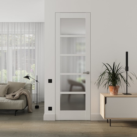 Sartodoors Hidden Door White 32x80 Solid Core Modern Interior QUADRO4002MF-WS-32x80-LH-O