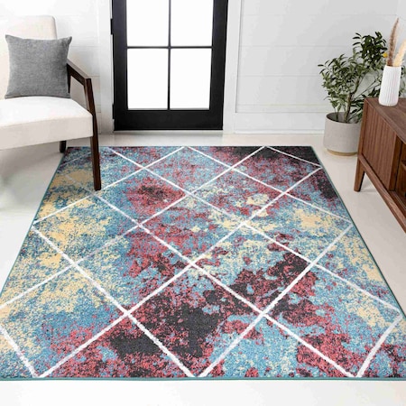 Jonathan Y Cole Minimalist Diamond Trellis Multi/White 4 ft. x 6 ft. Area Rug SEU102J-4