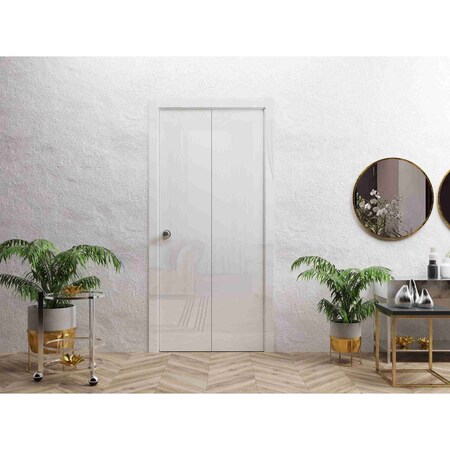 Sartodoors Slab Door Panel 36 x 84 inches, Planum 0010 Gloss White, Bathroom Bedroom Doors PLANUM0010S-GLOS-3684
