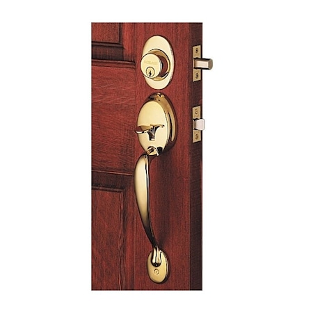 Schlage Plymouth Series Handleset, 1 Grade, Keyed Different Key, Solid Brass, Brass, C Keyway F60VPLY/PLY505