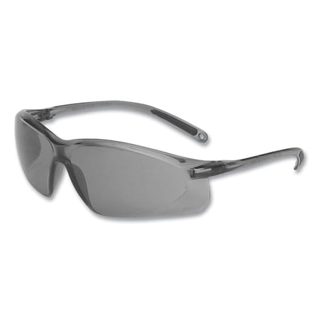 Uvex Safety Glasses, 99.9% UV Rays; Scratch-Resistant, TSR Gray Lens, Gray Frame A701