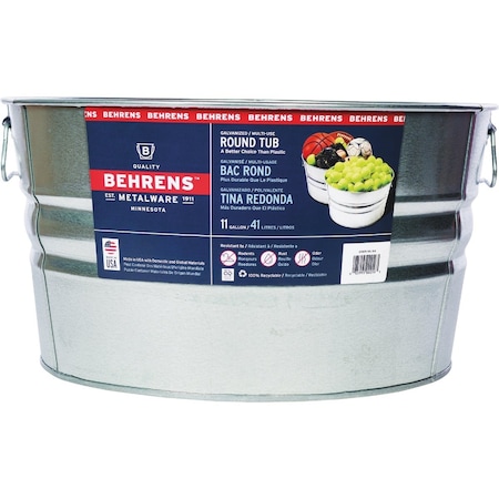 Behrens 11 Gal. Round Galvanized Steel Utility Tub 1GS