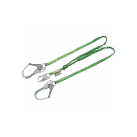 Miller Manyard Shock-Absorbing Lanyard, 6 ft, Anchorage Connection, 2 Leg, Green 493-231TWRS-Z7/6FTGN