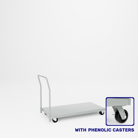 Pucel Dolly Platform Truck, 24 in W x 48 in L x 36 in H, Gray 24-PTD-48P