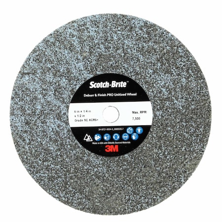 Scotch-Brite Deburr and Finish Pro Unitized Wheel, 9C Extra Coarse+, 6 in x 1/4 in x 1/2 in, 8PK DP-UW