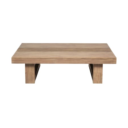 Homeroots 33" Natural Solid Wood Outdoor Coffee Table 555648