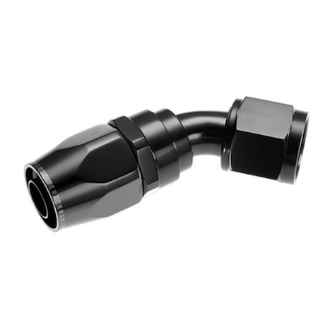 Red Horse Performance 45 deg 1000 Series Swivel Seal Female Aluminum Hose End, Black RHP1045-06-2