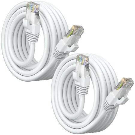 Maximm Cat6 Ethernet Cable 10ft 10Gbps 550MHz UTP, 2PK, White, 2PK WH2PK09