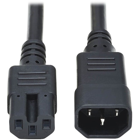Eaton Tripp Lite Series Power Cord C14 to C15 - Heavy-Duty, 15A, 250V, 14 AWG, 2 ft. 0.61 m, Black P018-002
