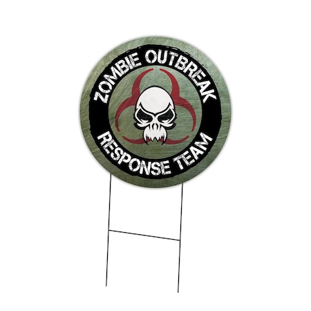 Signmission Zombie Outbreak Response Team Double Sided Corrugated Plastic Circle Yard Sign C-16-CIR-DS-WS-ZombieOutbreakResponseTea