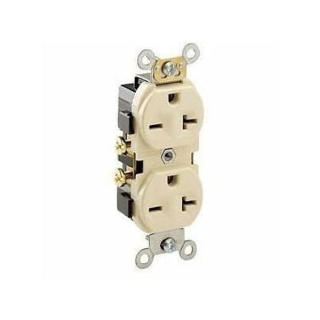 Leviton Commercial Grade Duplex Receptacle, 20 Amp, 250 Volt 5822-I