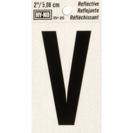 Hy-Ko Vinyl 2'' Reflective Adhesive Letter V RV-25/V