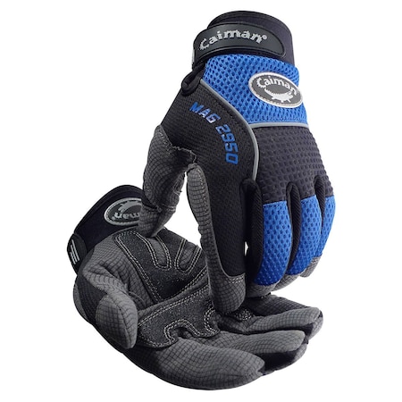 Caiman Multi-Activity Glove with Synthetic Leather Padded Palm and Blue AirMesh Back 25379
