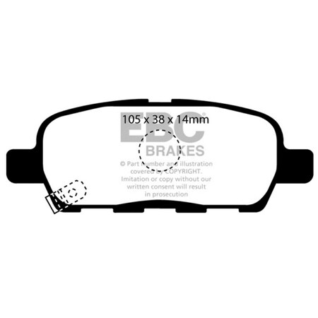 Ebc Redstuff Rear Brake Pads for 2008-2013 Infiniti EX35 3.5L DP31955C