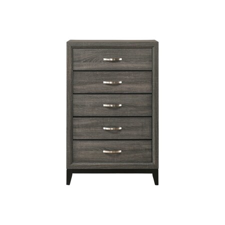 Homeroots 31" Gray Wood Five Drawer Dresser 318747