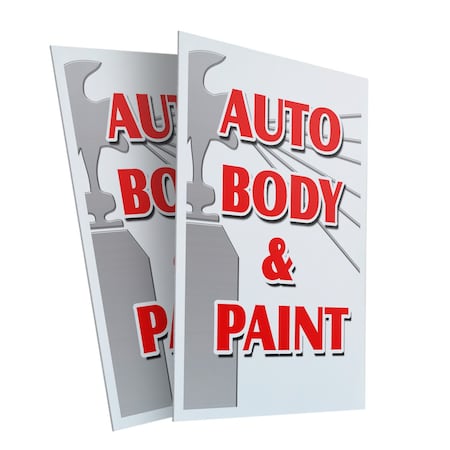 Signmission Auto Body & Paint, Plastic Signs Only 24 Inch x 36 Inch, Corrugated Plastic, 2PK CSB-2436-2PACK-Auto Body & Paint