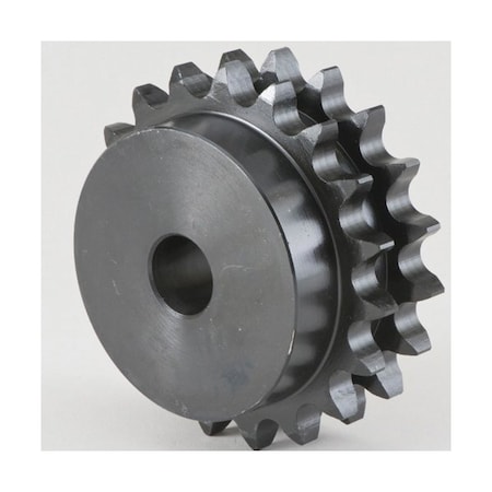 Tsubaki Double Strand Stock Sprocket, 1.5 Bore, 15.86 OD, #80 chain, 48 T, 1045 CR CS D80B48